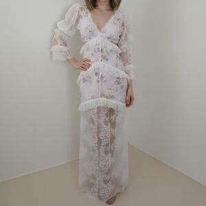 FOR LOVE & LEMONS Pearl Maxi Dress in Blush